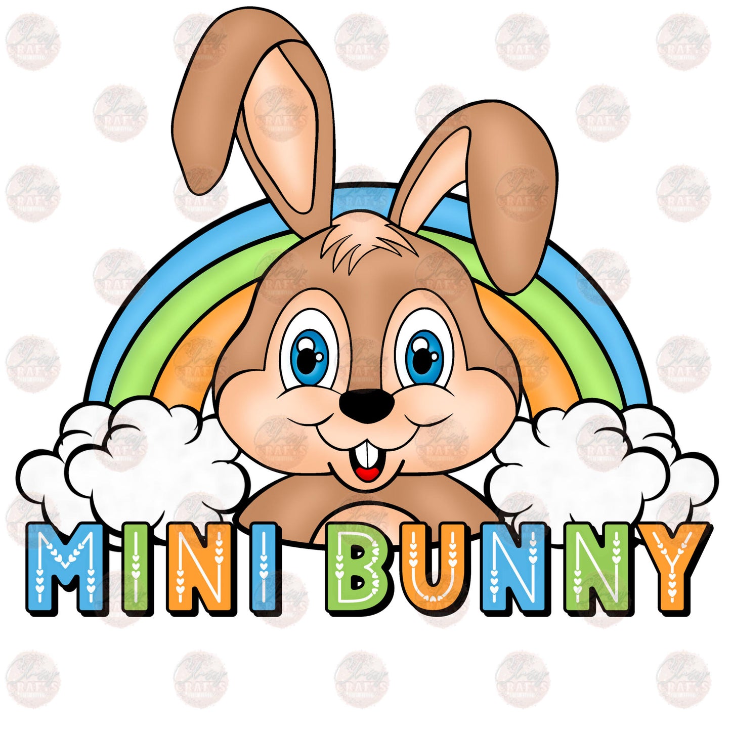 Hoppy Easter Rainbow Transfer