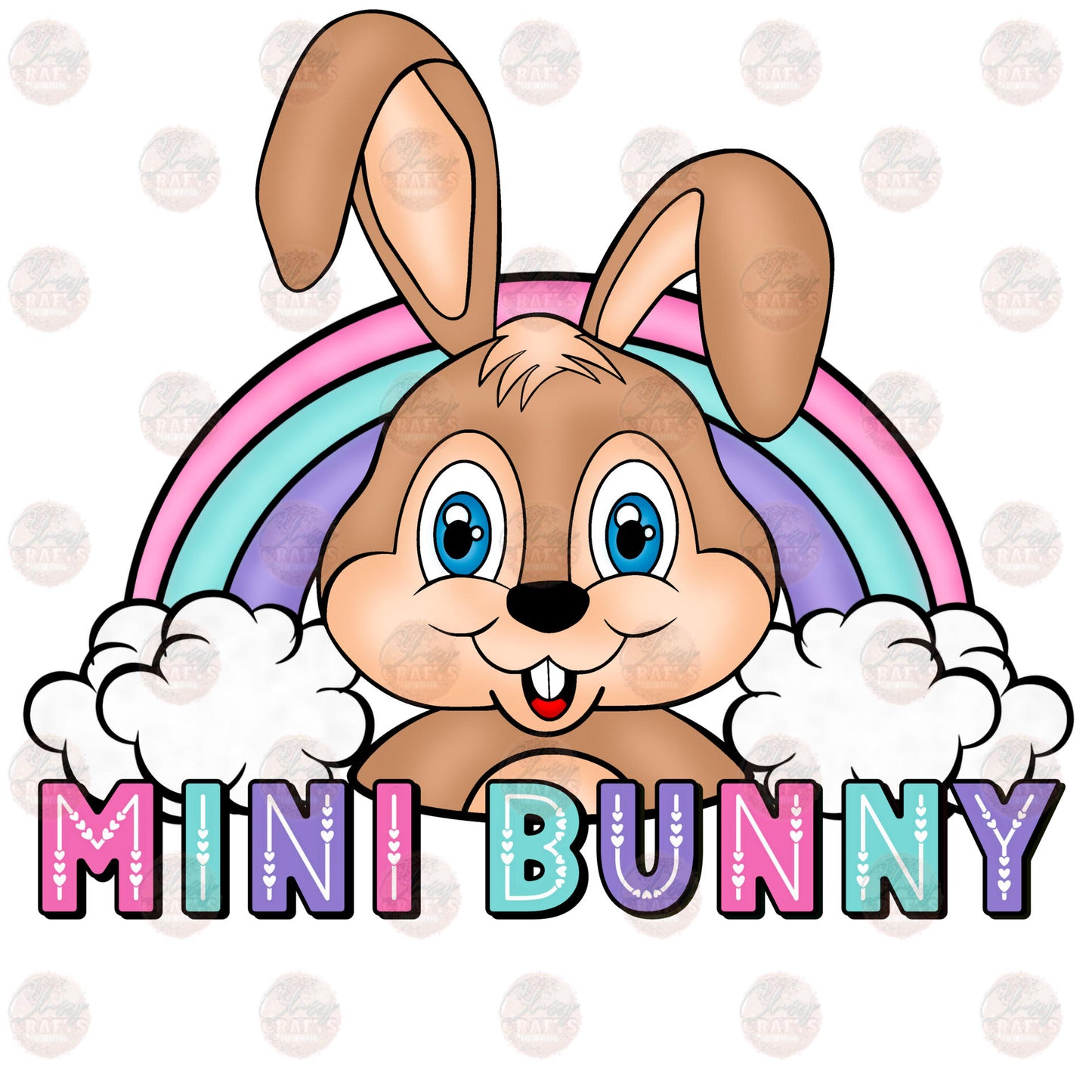 Hoppy Easter Rainbow Transfer