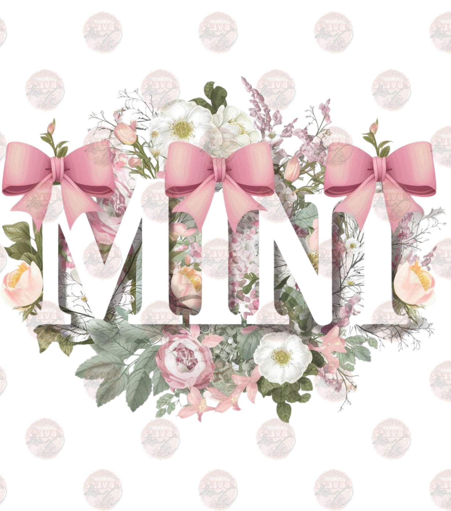 Mama and Mini Flowers and Bows Transfer