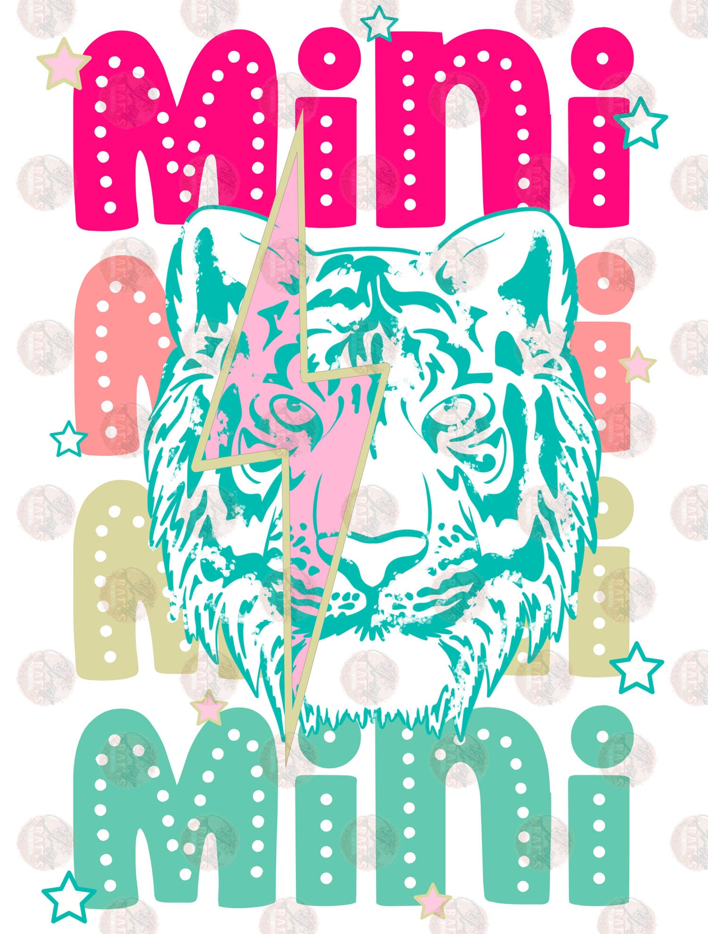 Mini Retro Tiger Transfer