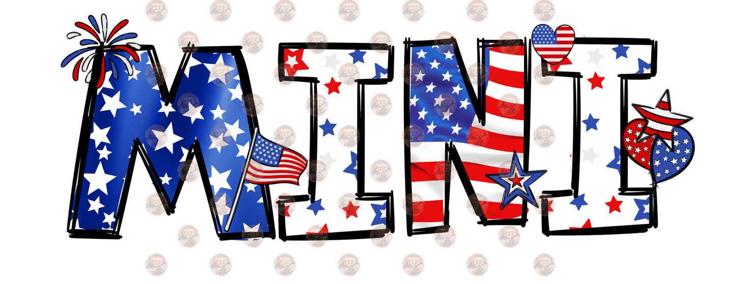 Mama and Mini Stars and Stripes Transfer
