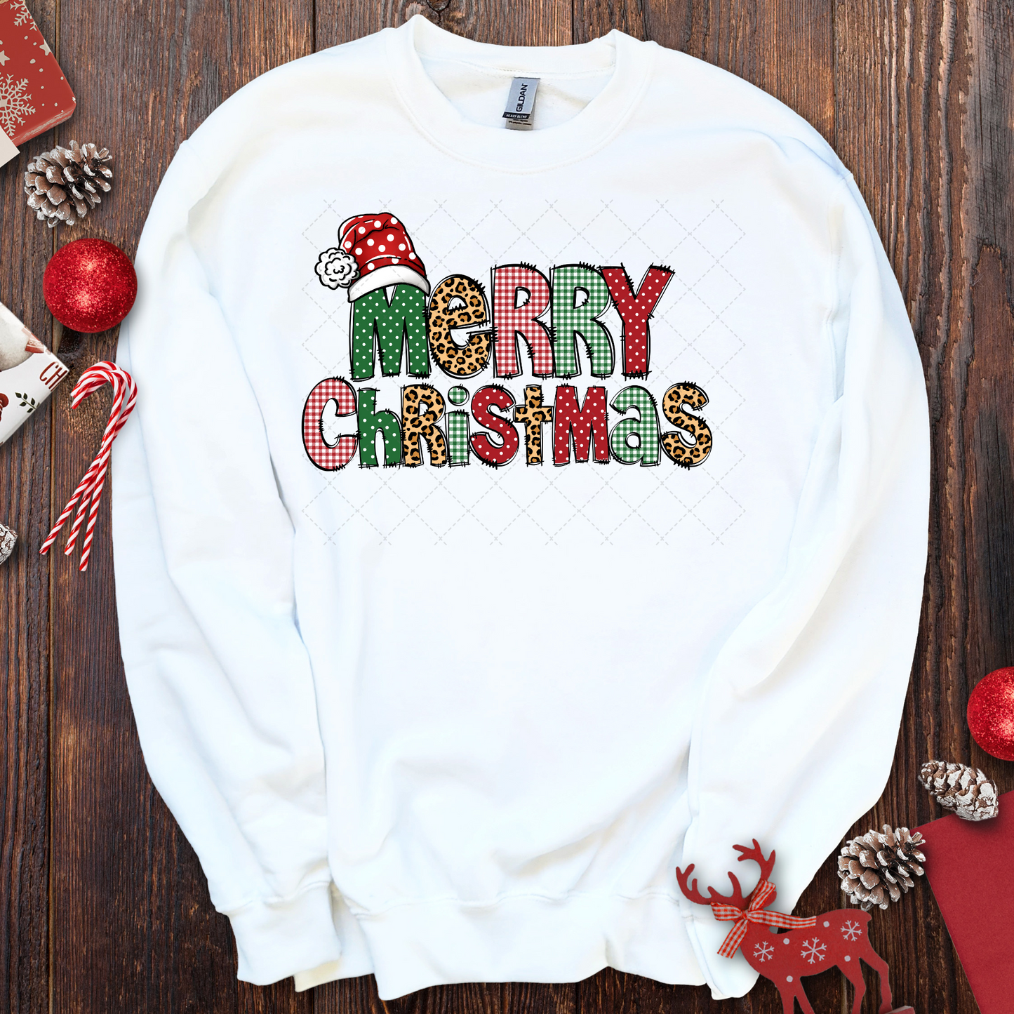 Polka Dotted Merry Christmas Transfer