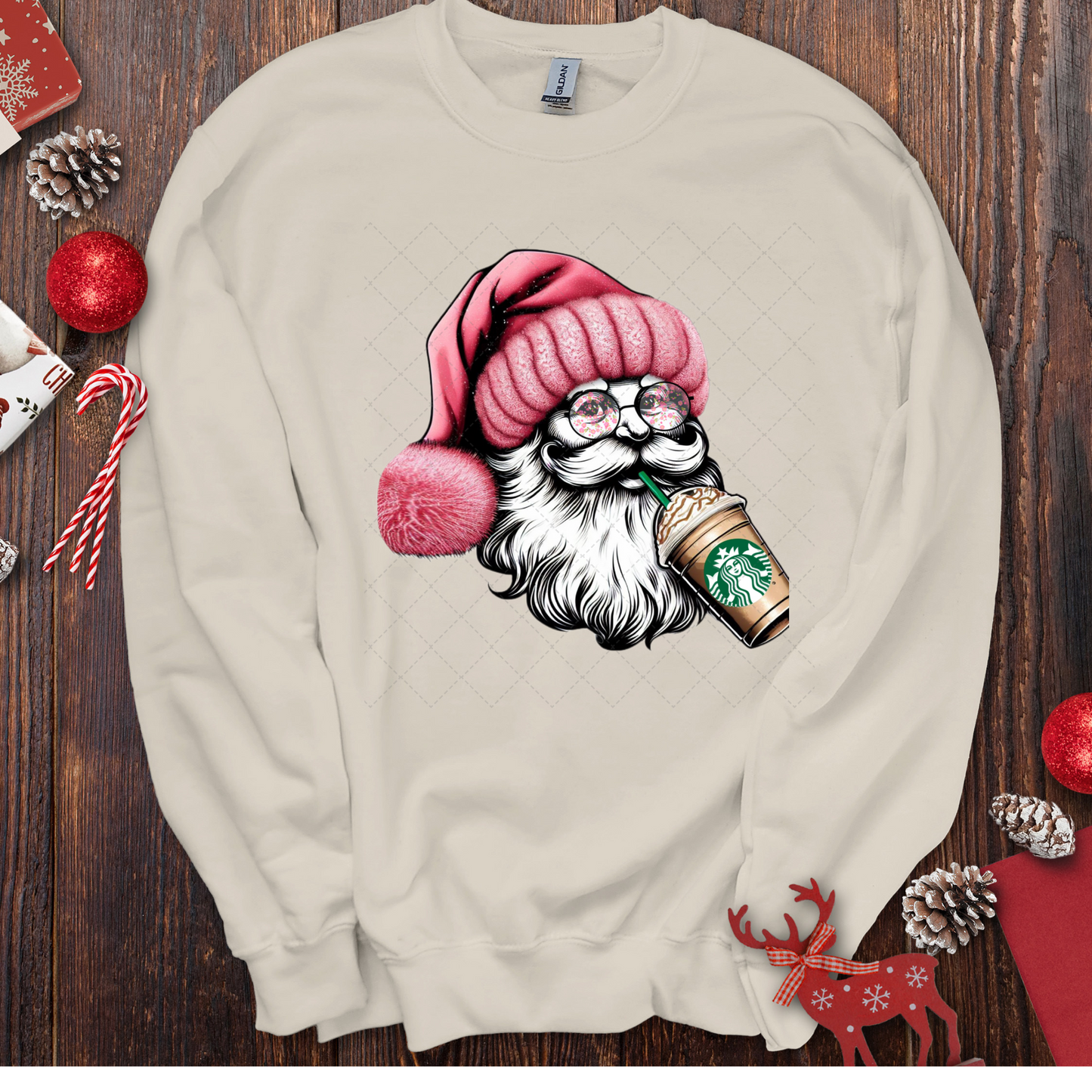 Boujee Santa With Coffee Transfers