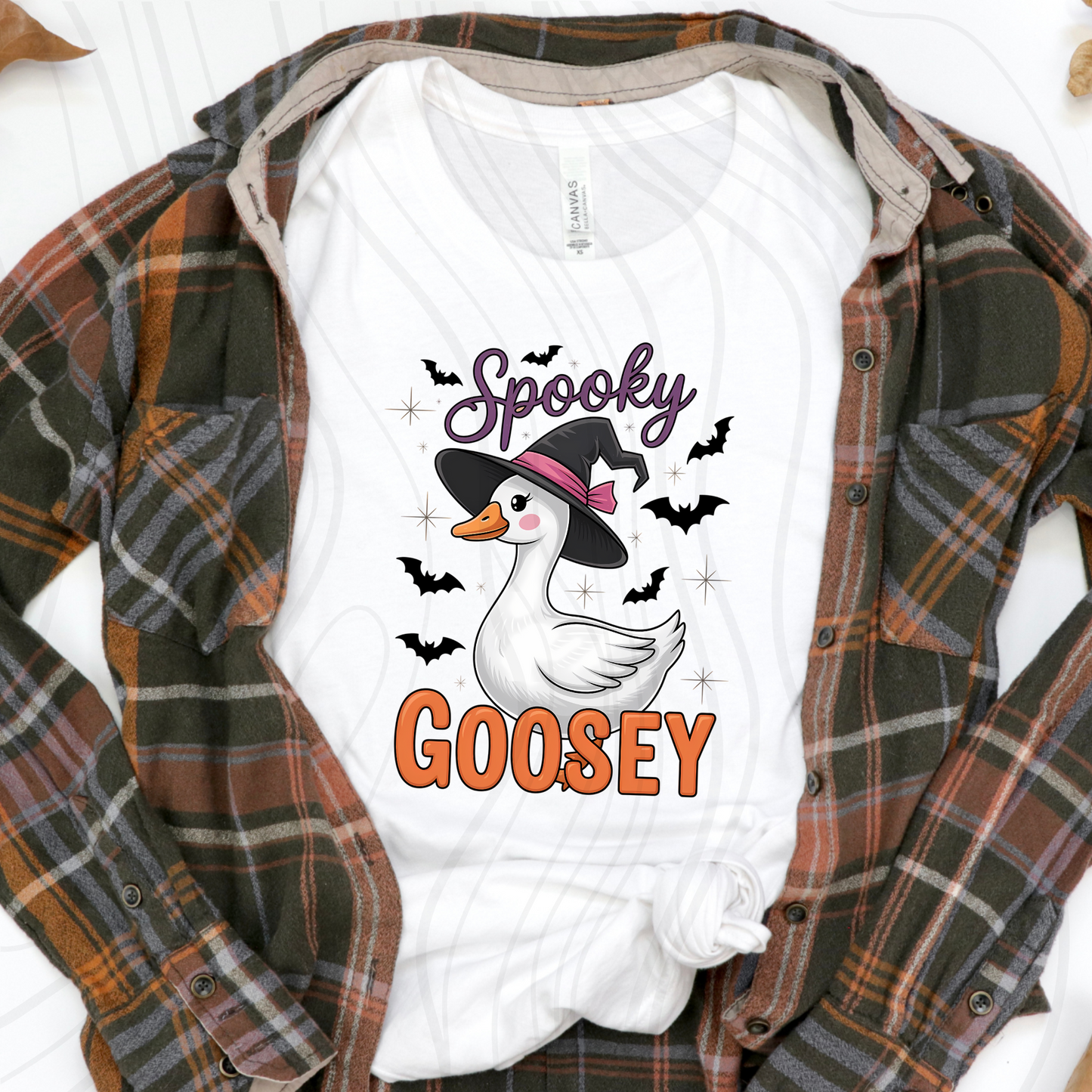 Spooky Goosey With Bat Transfer