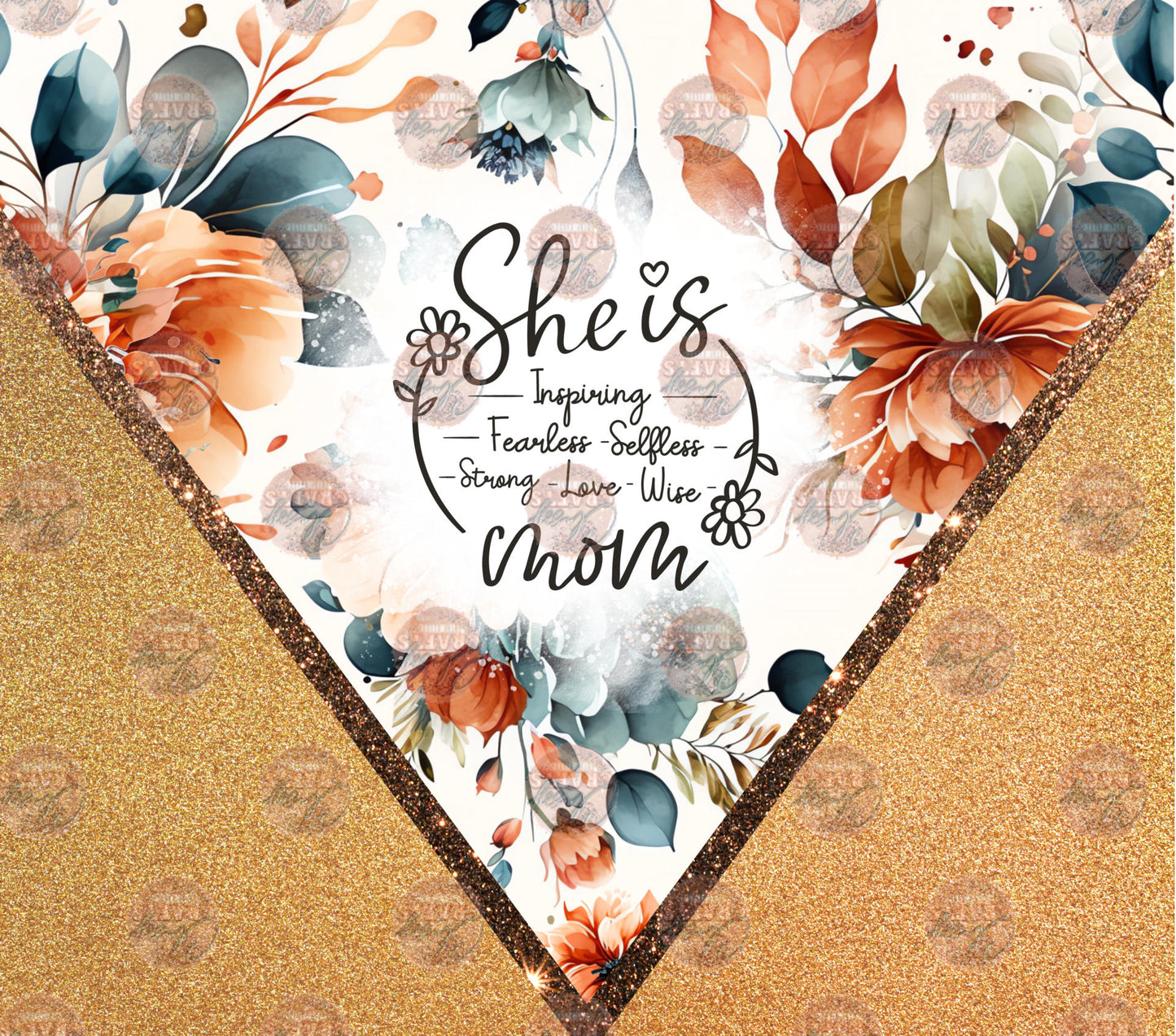 Mom Boho Floral Tumbler Wrap