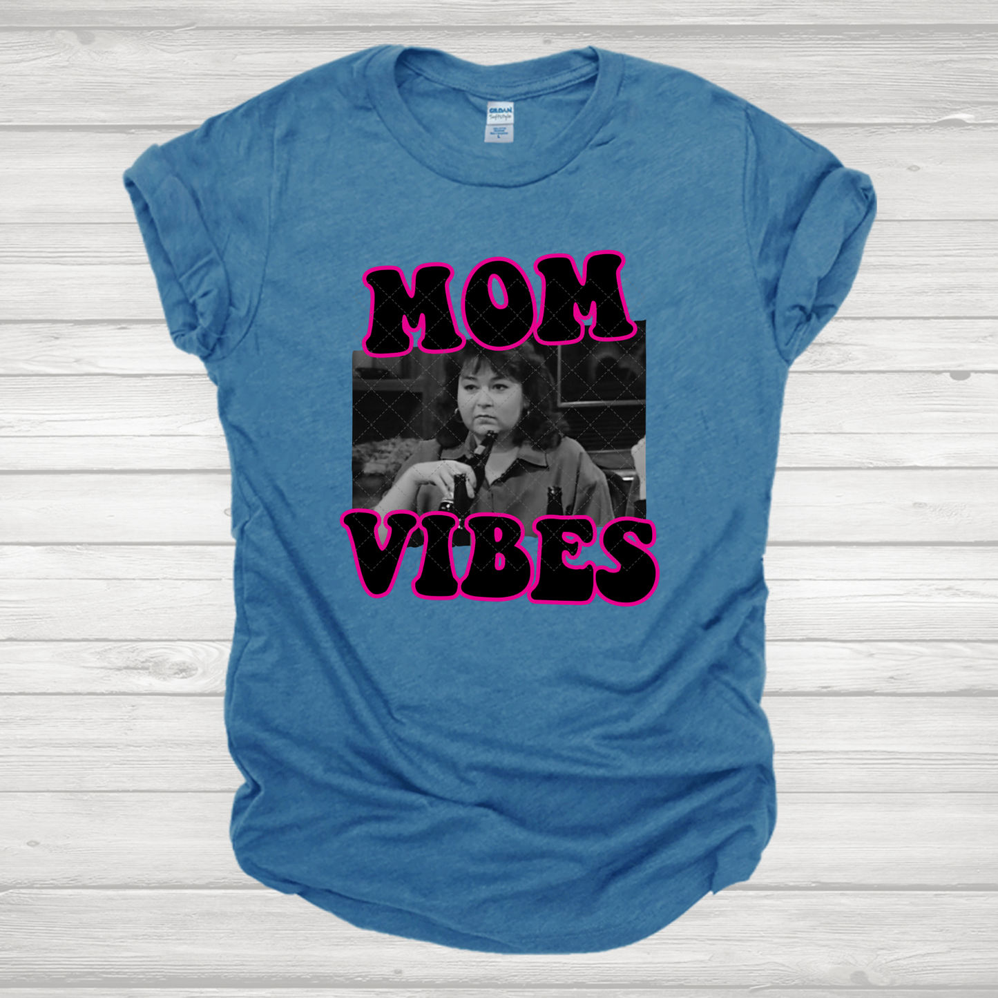 Mom Vibes Pink Outline Transfer