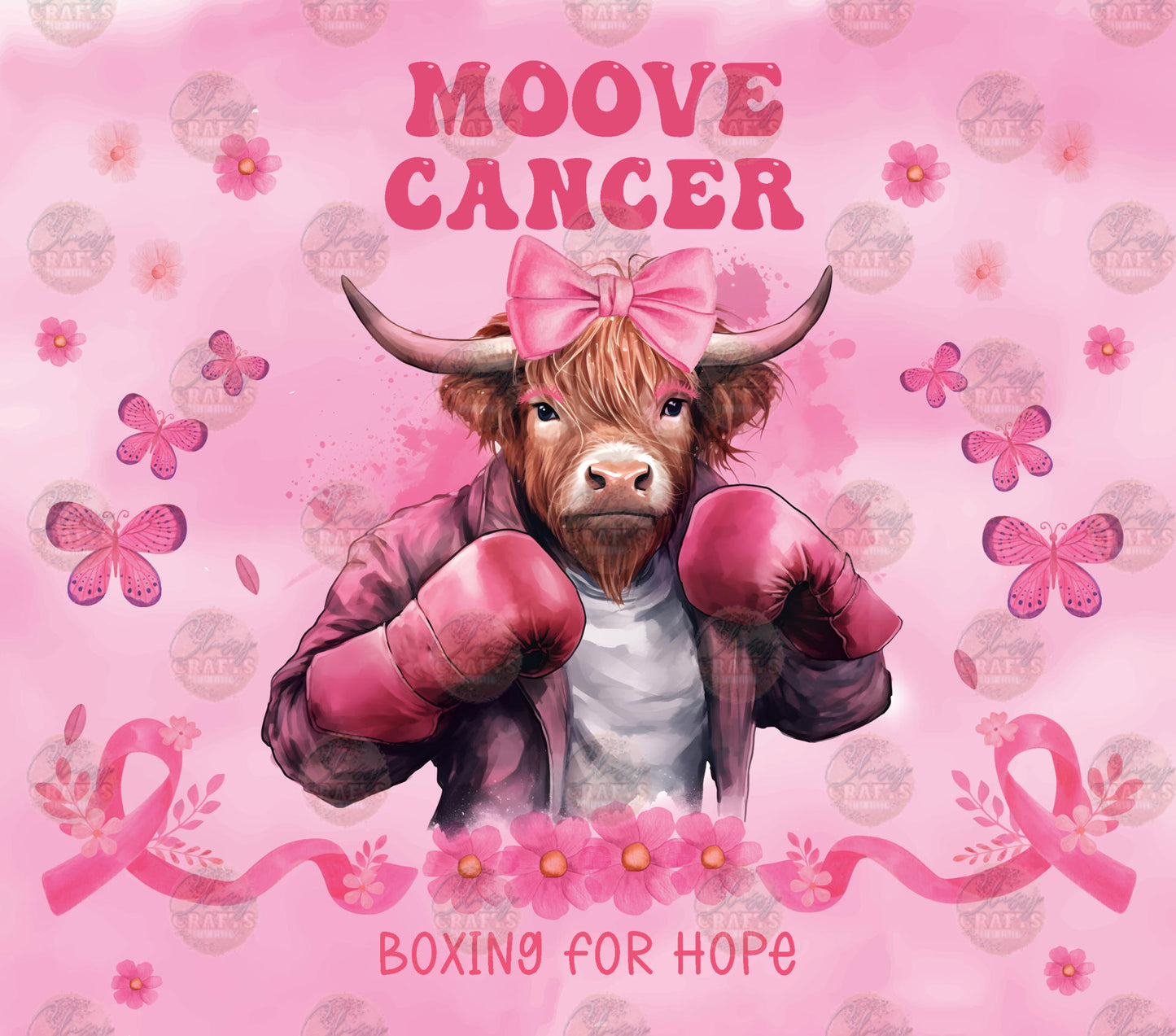 Moo Breast Cancer Tumbler Wrap