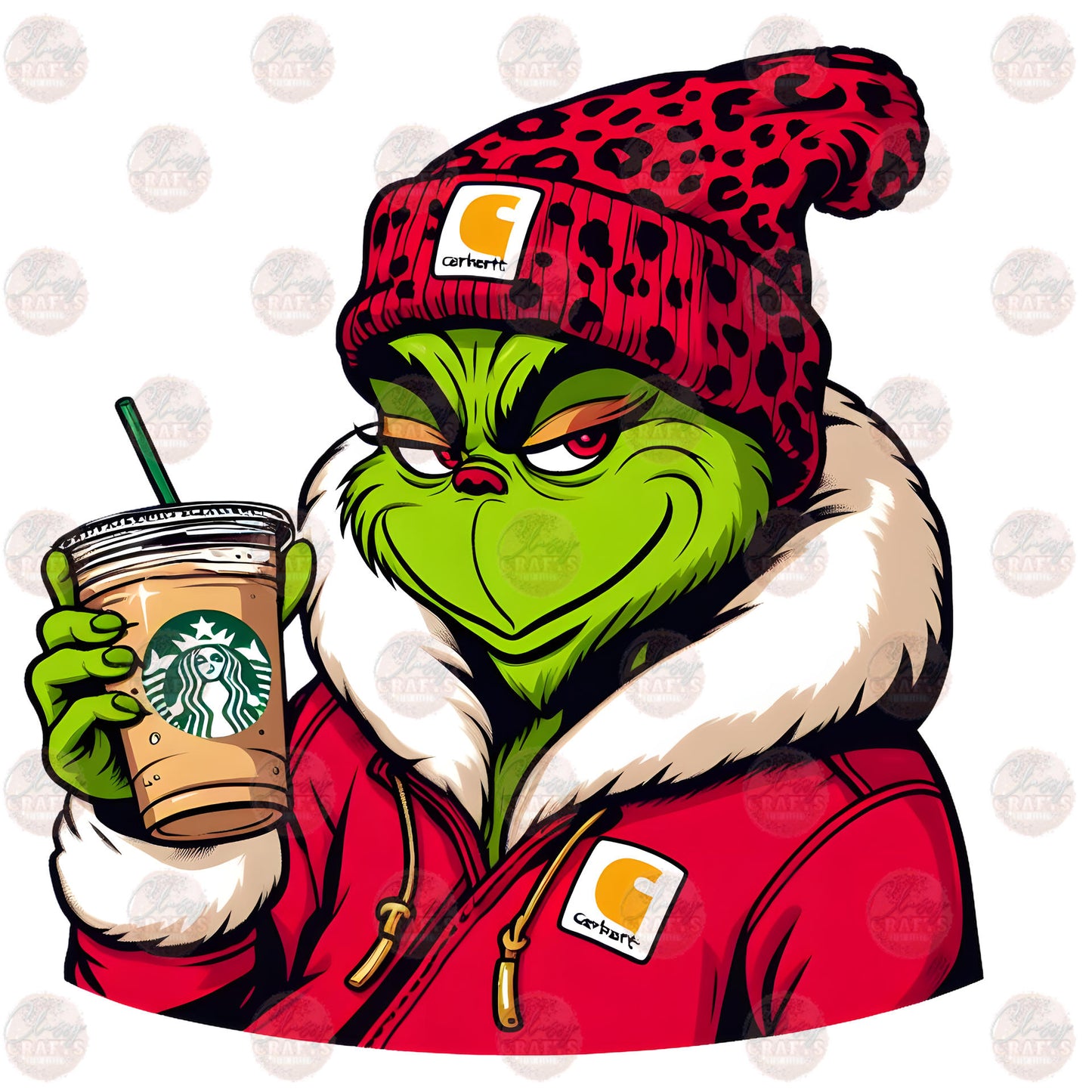Ms. Priss Grump Red Leopard Beanie Transfers