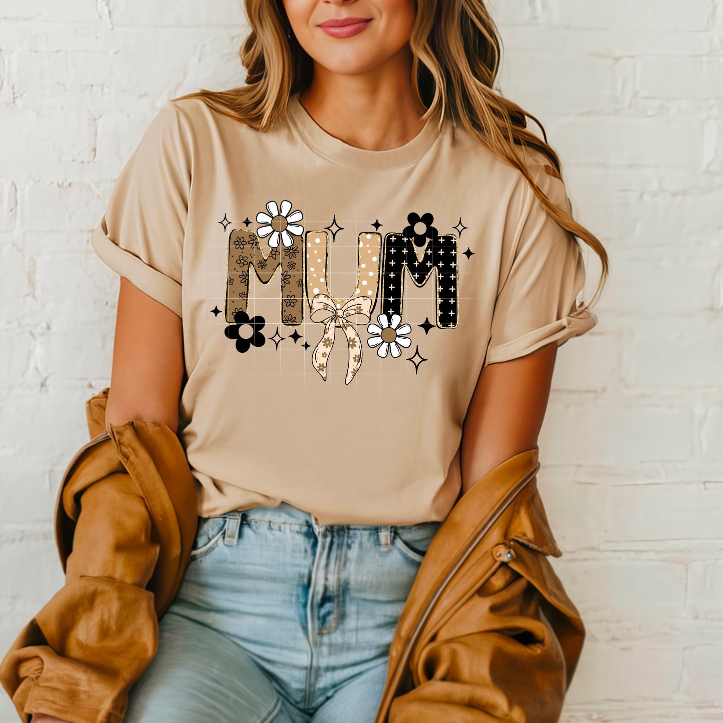 Mama With Bow And Flowers Transfer