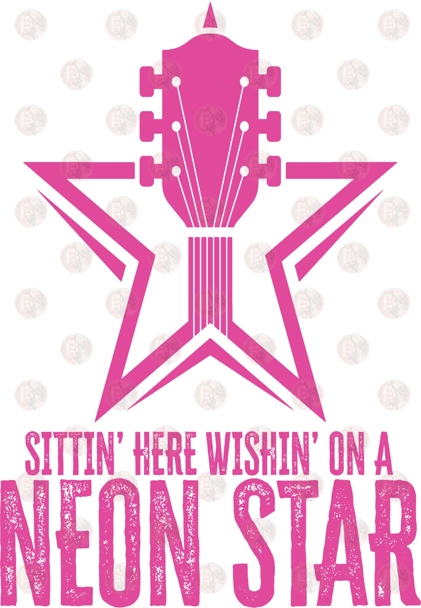 Neon Star Pink Transfer