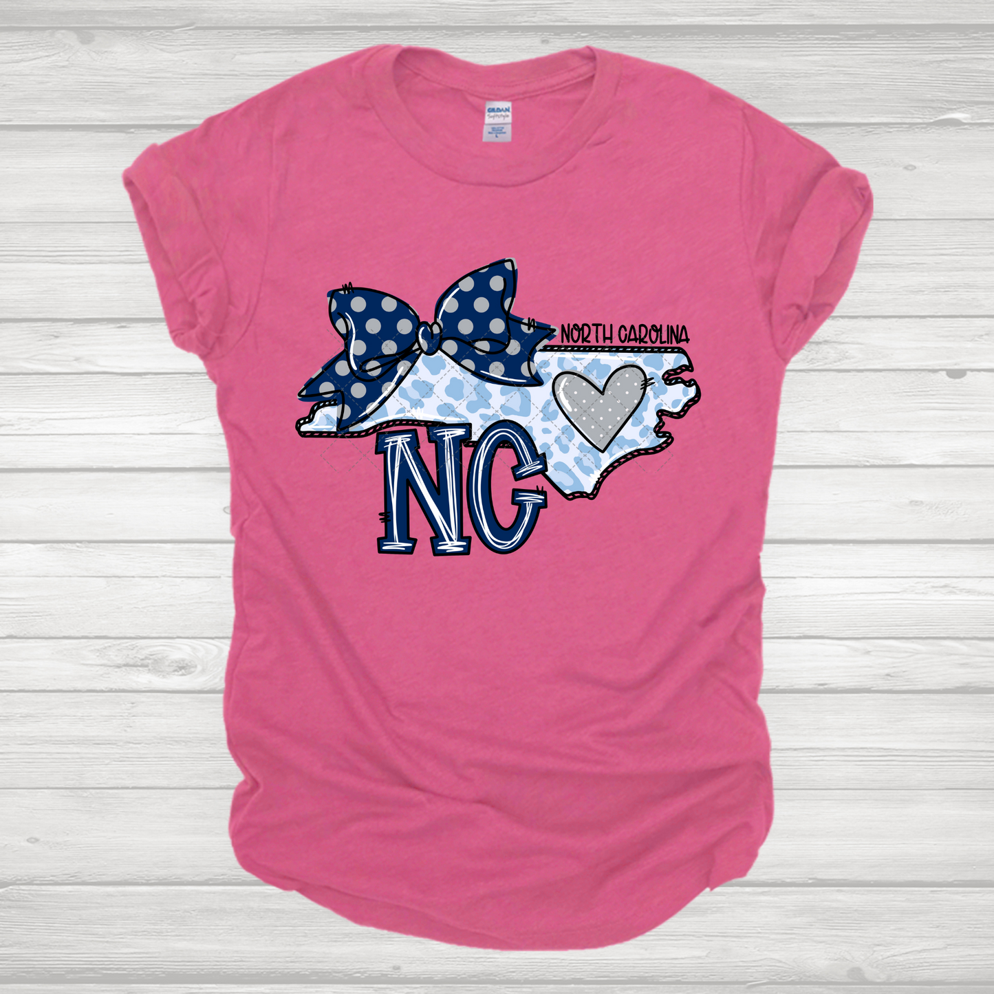 North Carolina Blue State Doodle Transfer