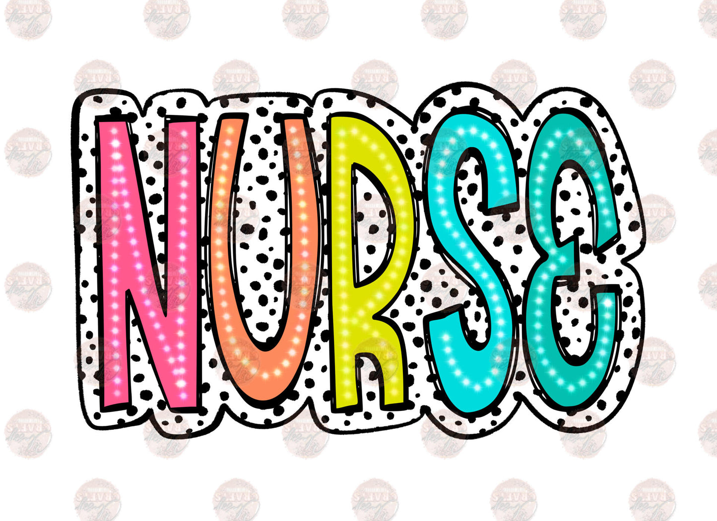 Nurse Dalmation Dots Transfer