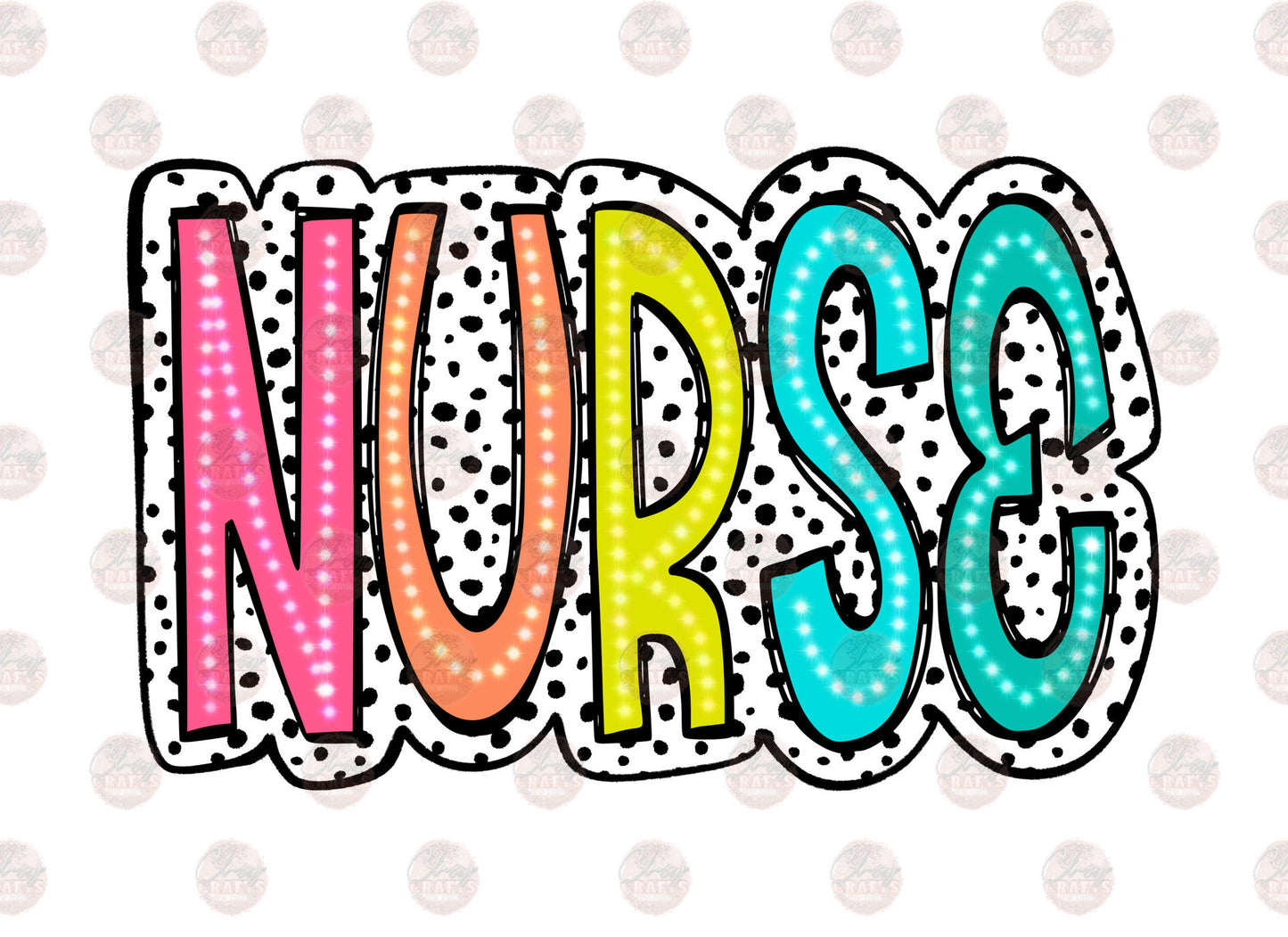 Nurse Neon Dots Transfer