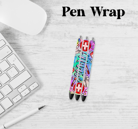 Nurse Graffiti Pen Wrap Transfer