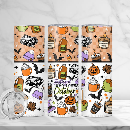 October Love Tumbler Wrap Transfer