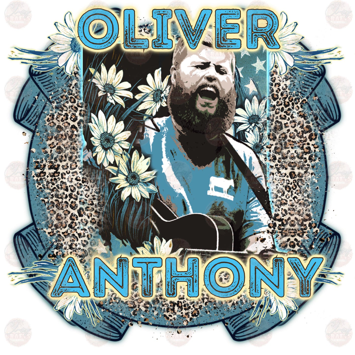 Oliver Daisies & Leopard Transfer