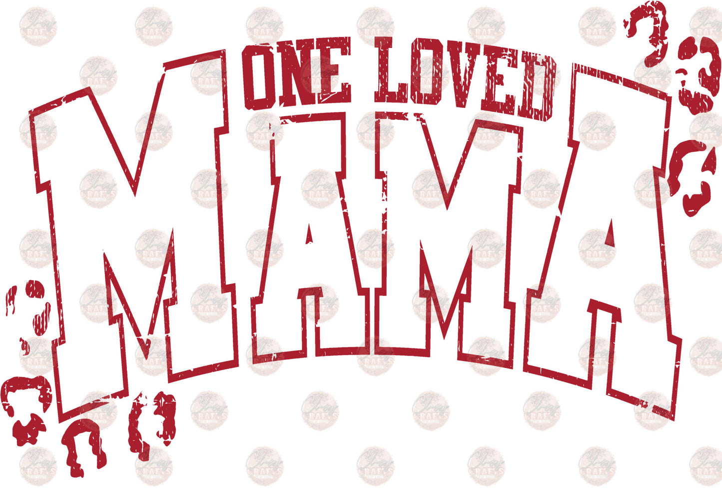 One Loved Mama Cheetah Red Transfer