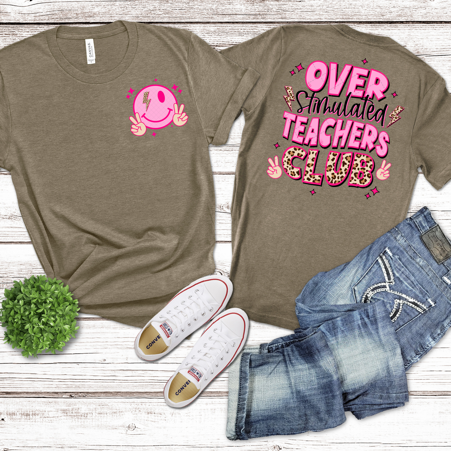 Over Stimulated Teacher Pink **TWO PART* SOLD SEPARATELY** Transfer