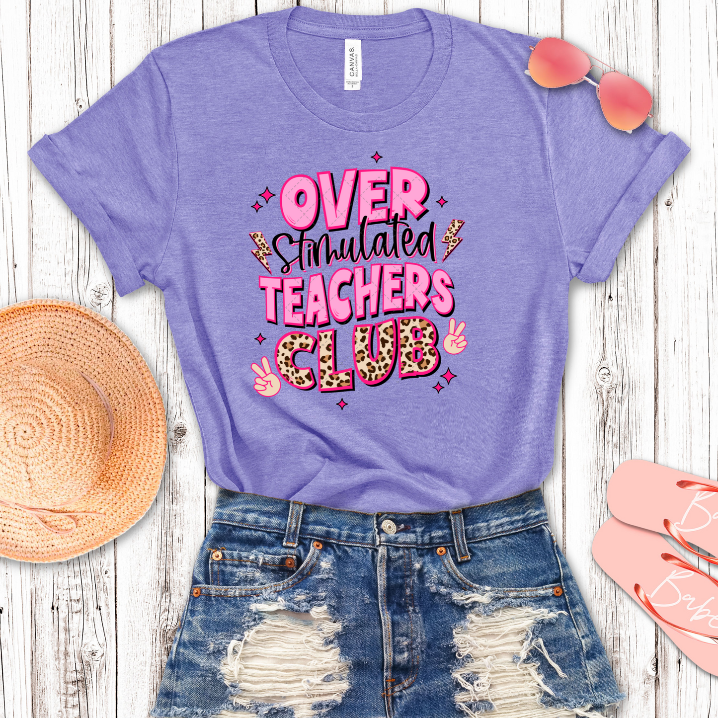 Over Stimulated Teacher Pink **TWO PART* SOLD SEPARATELY** Transfer