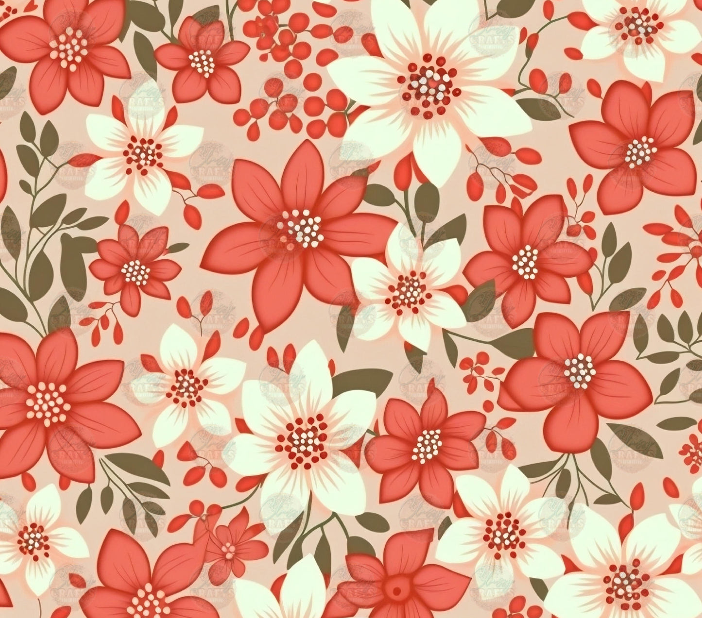 Pale Red Flower Tumbler Wrap