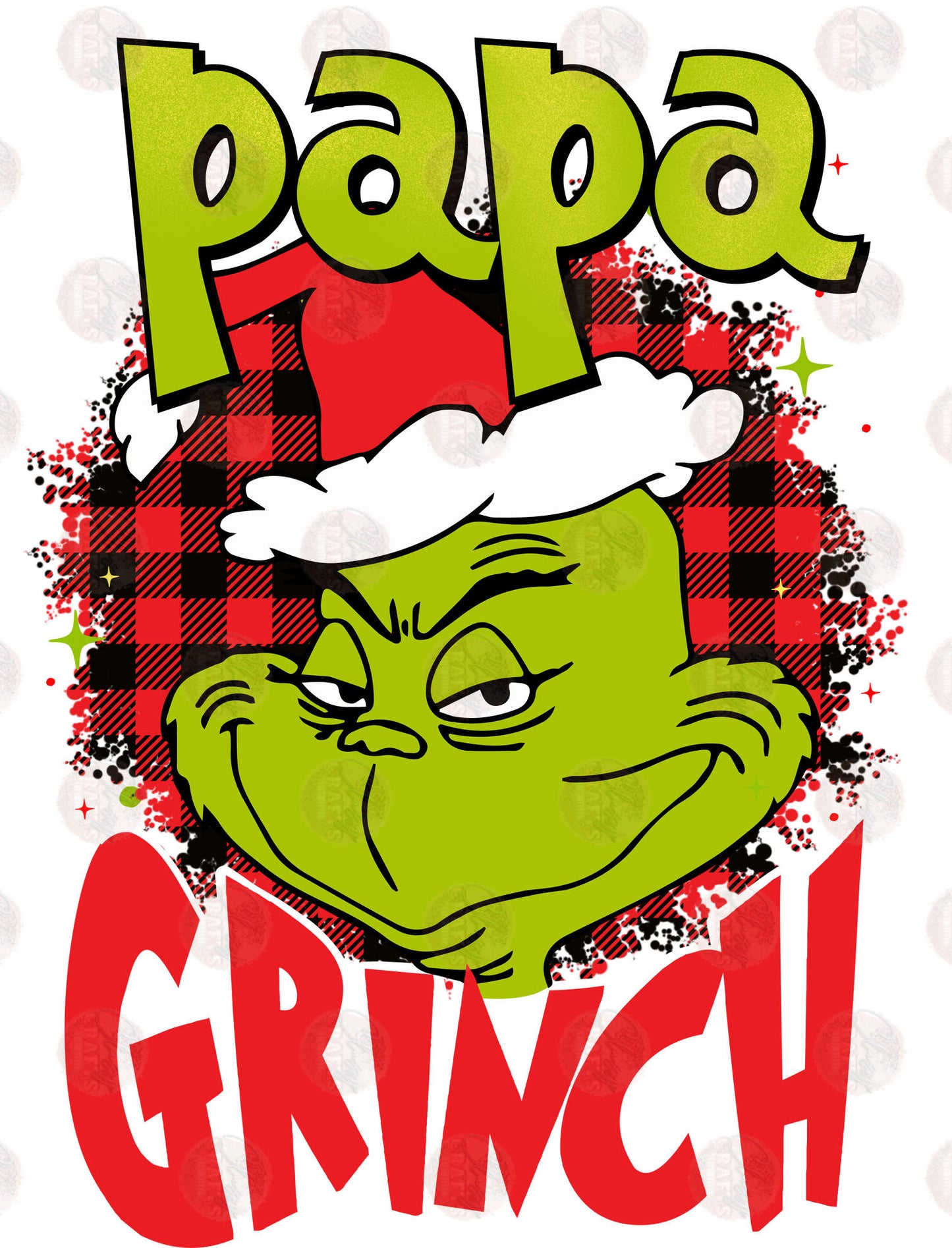 Papa Grump Plaid Transfer