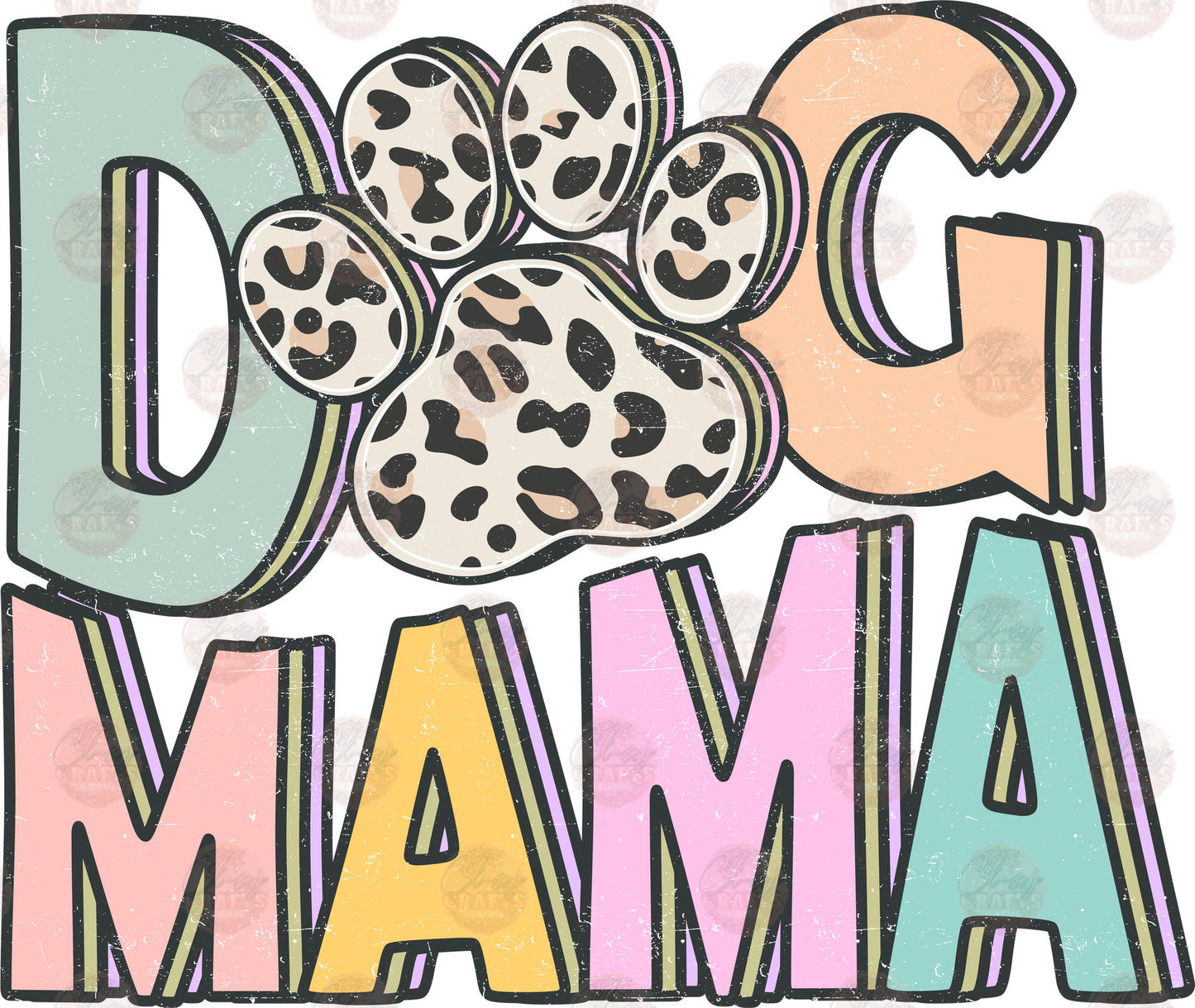 Pastel Leopard Mama Transfer