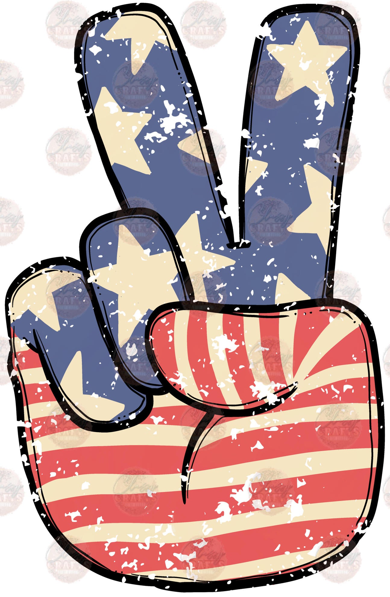 Patriotic Peace Vintage Sign Transfer