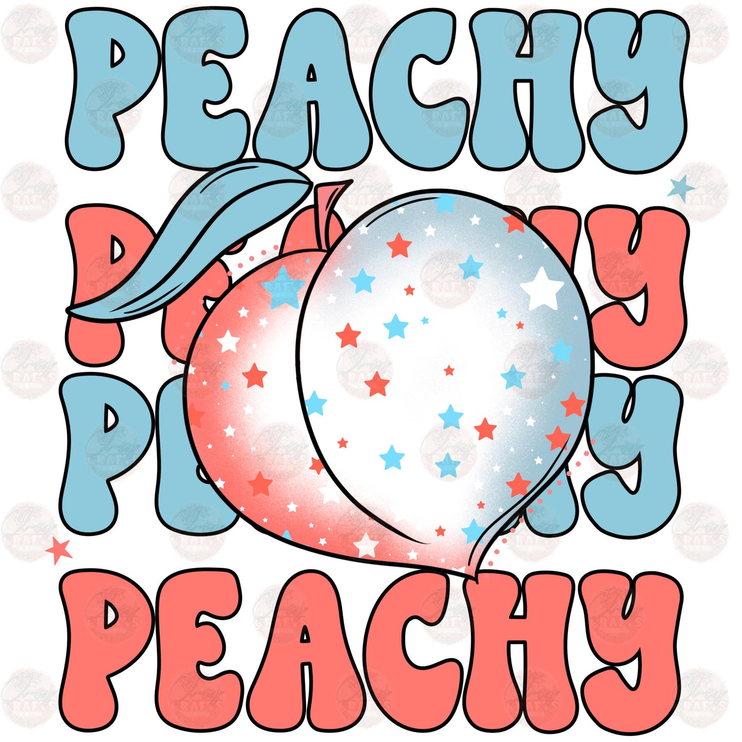 Patriotic Peachy ** TWO PART ** SOLD SEPARATELY ** Transfer