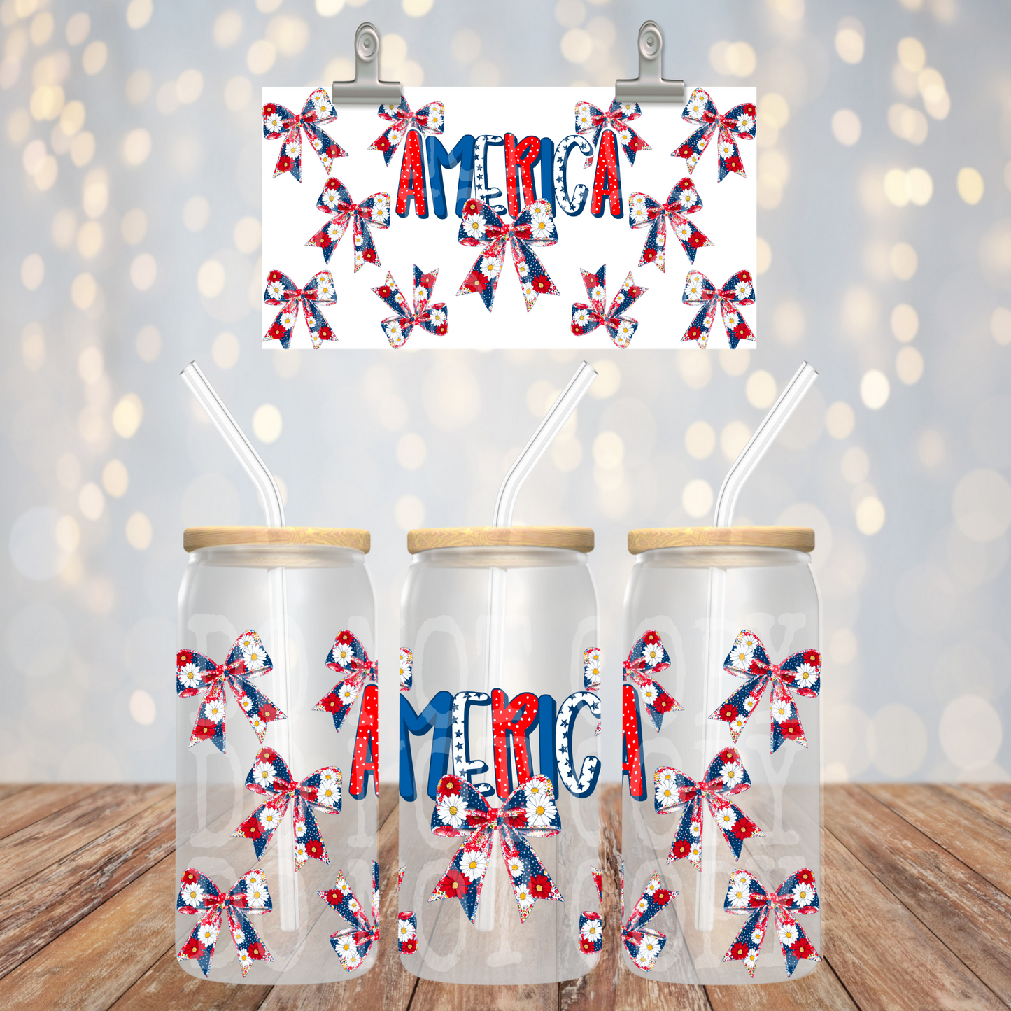 Preppy America 16oz Libbey Wrap Transfer