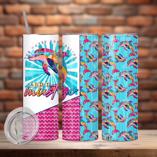 The Waves Are Calling Tumbler Wrap Transfer