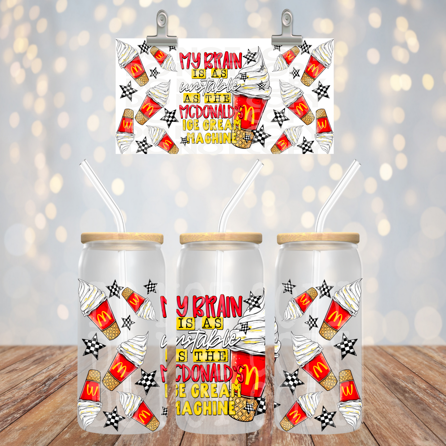 My Brain Is As Unstable 16oz Libbey Wrap