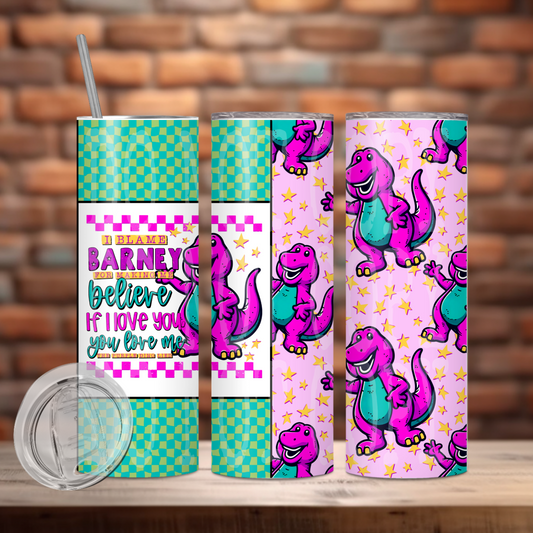 I Blame Purple Dino Tumbler Wrap Transfer