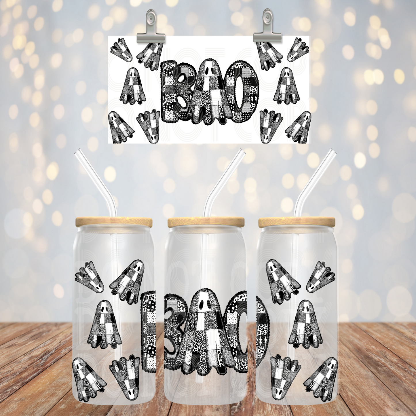 BW Boo 16oz Libbey Wrap Transfer