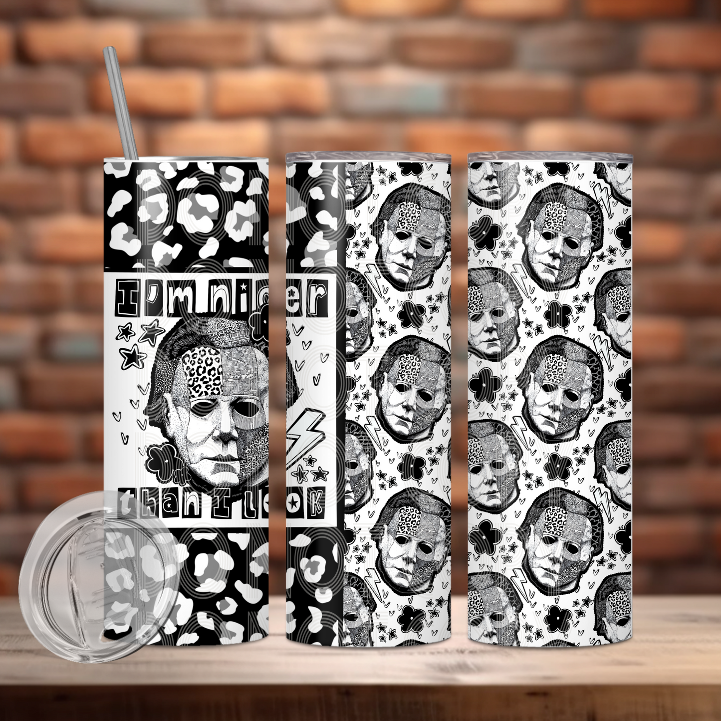 I'm Nicer Than I Look Tumbler Wrap Transfer
