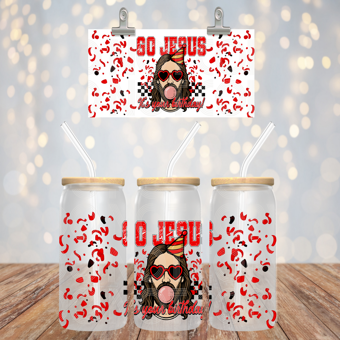 Go Jesus Libbey 16 oz Transfer