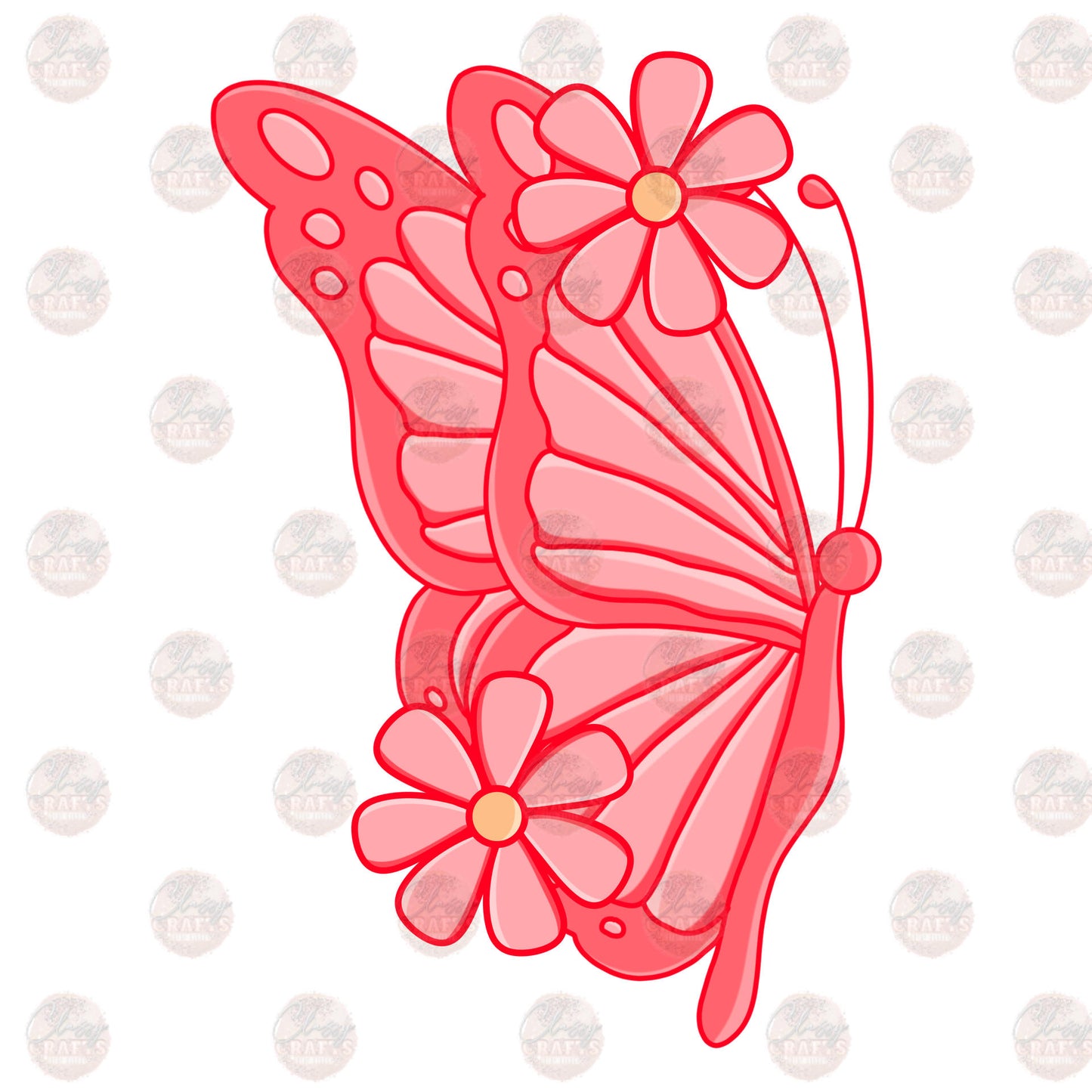 Pink Butterfly Transfer