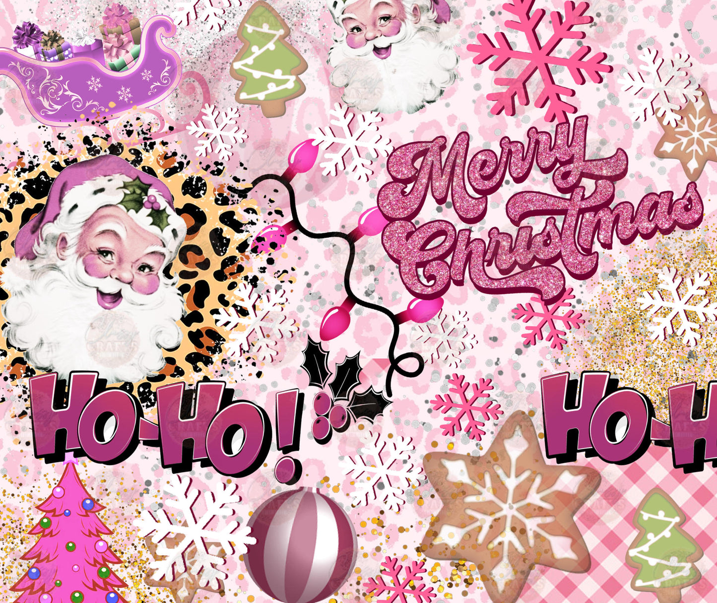 Pink Christmas Tumbler Wrap