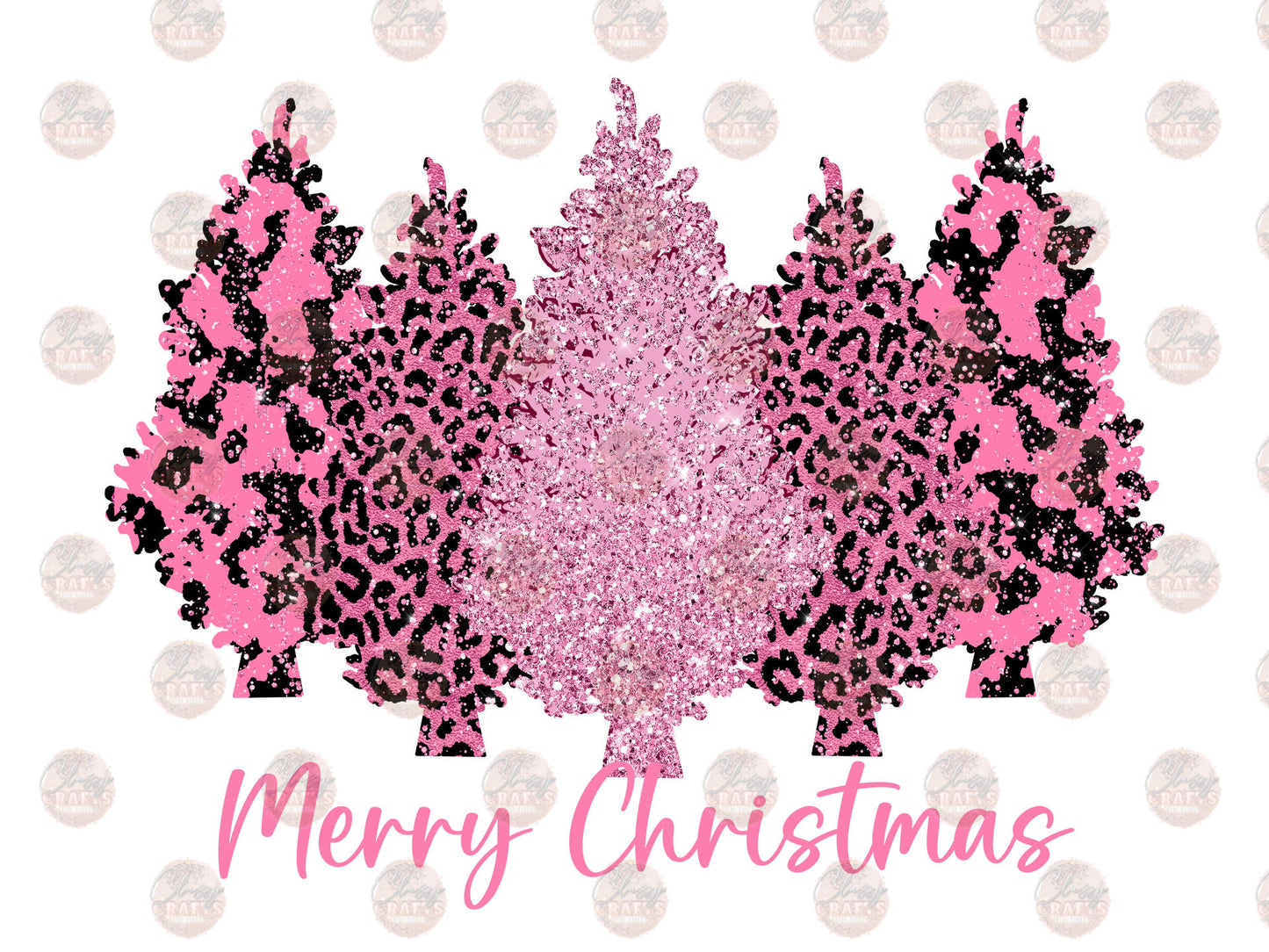 Pink Glitter Merry Christmas Transfer
