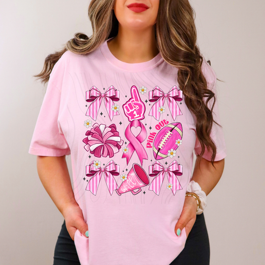 Pink Out Bow Transfer