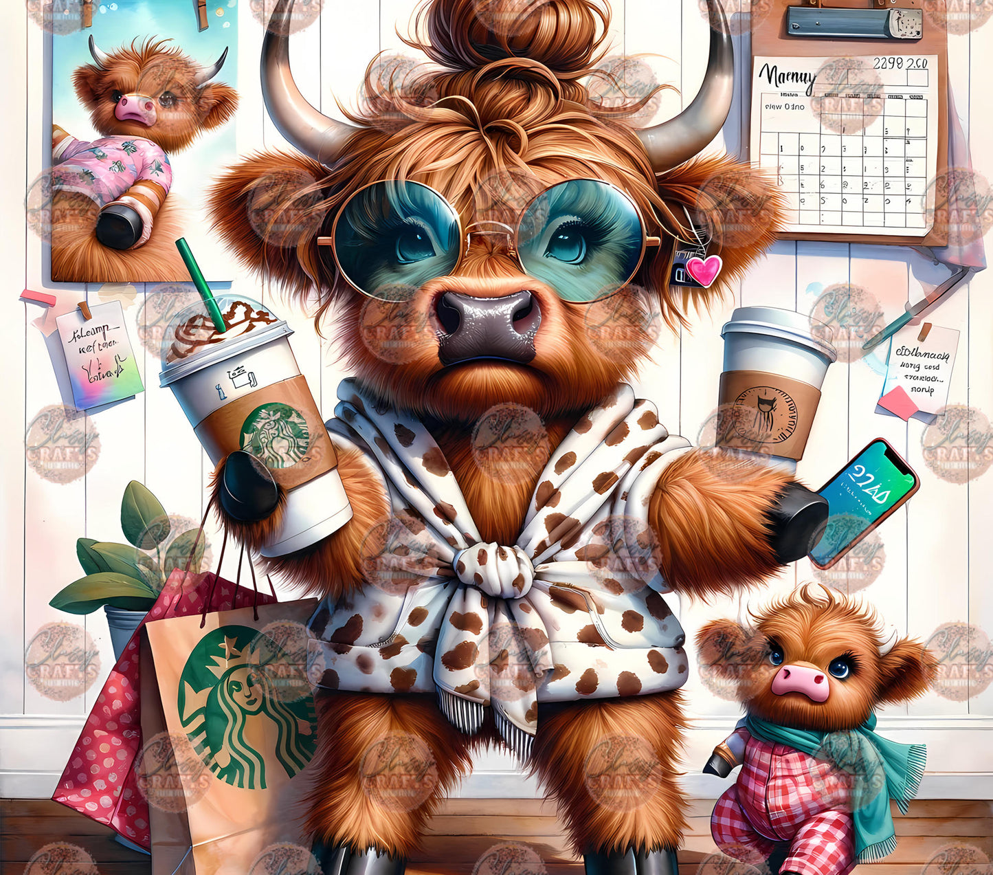 Pop Culture Highland Cow Tumbler Wrap