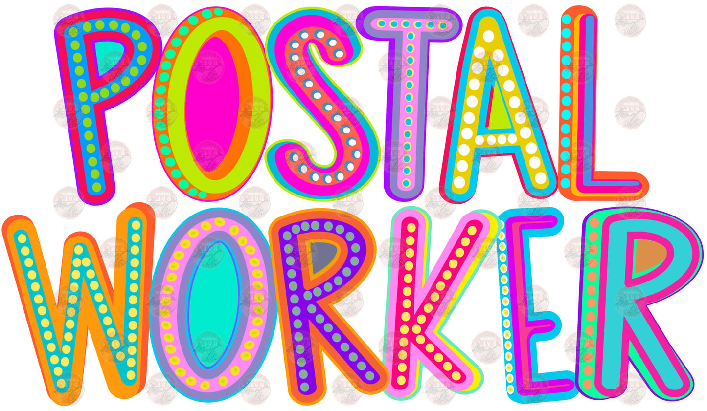Postal Worker Neon Transfer