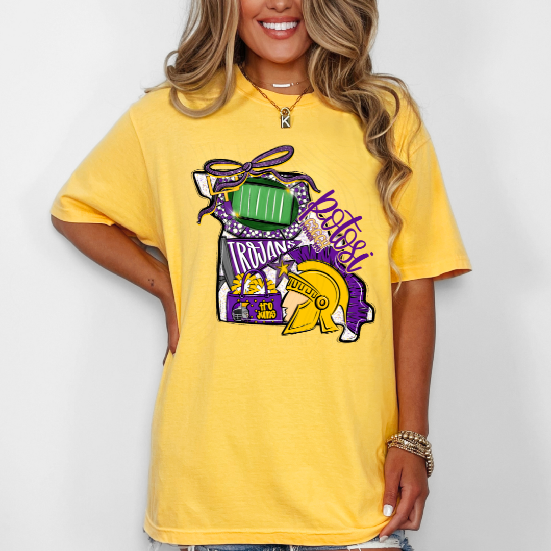 Potosi Trojans Game Day Coquette Transfer