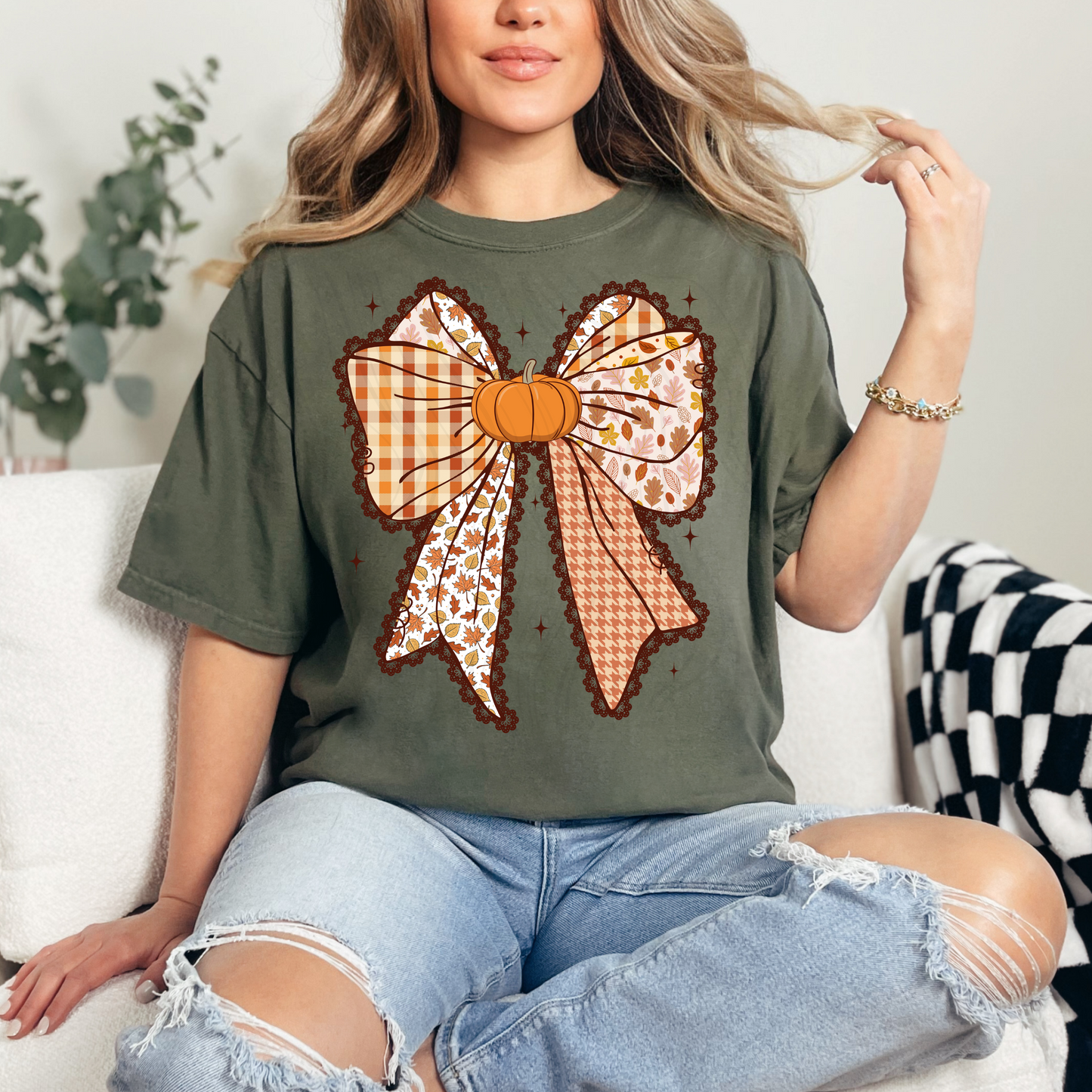 Pumpkin Bow Transfer