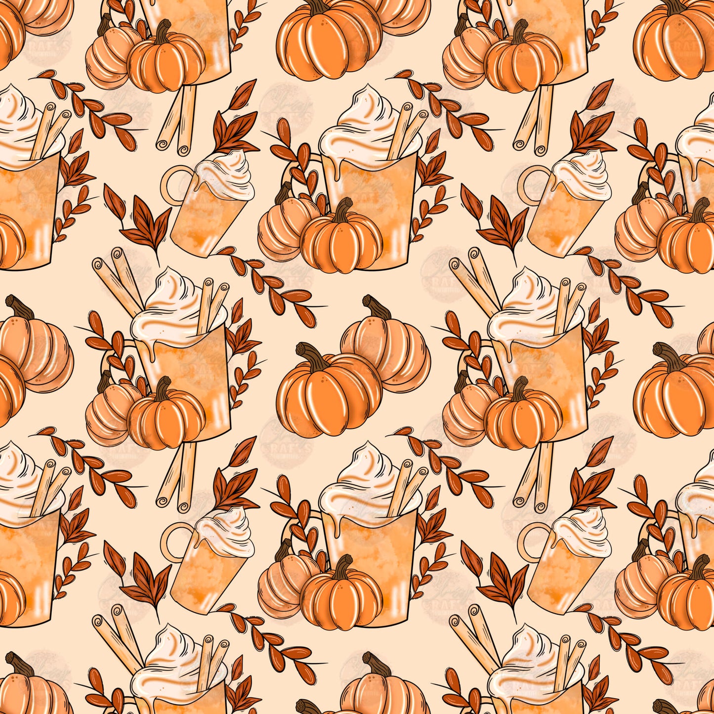 Pumpkin Lattes Seamless Wrap