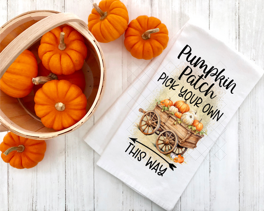 Pumpkin Patch This Way Tea Towel Transfer