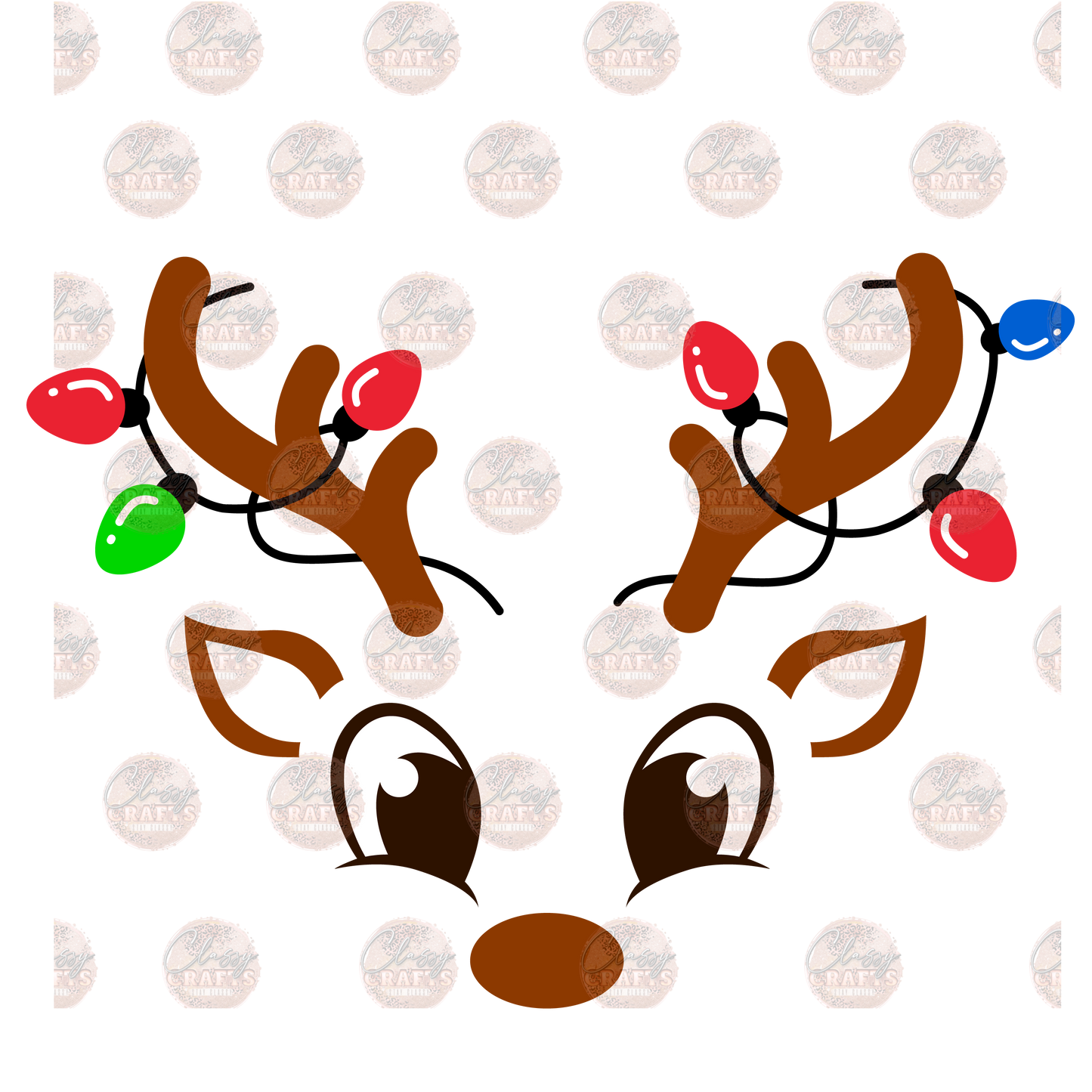 Reindeer With Christmas Lights Transfer