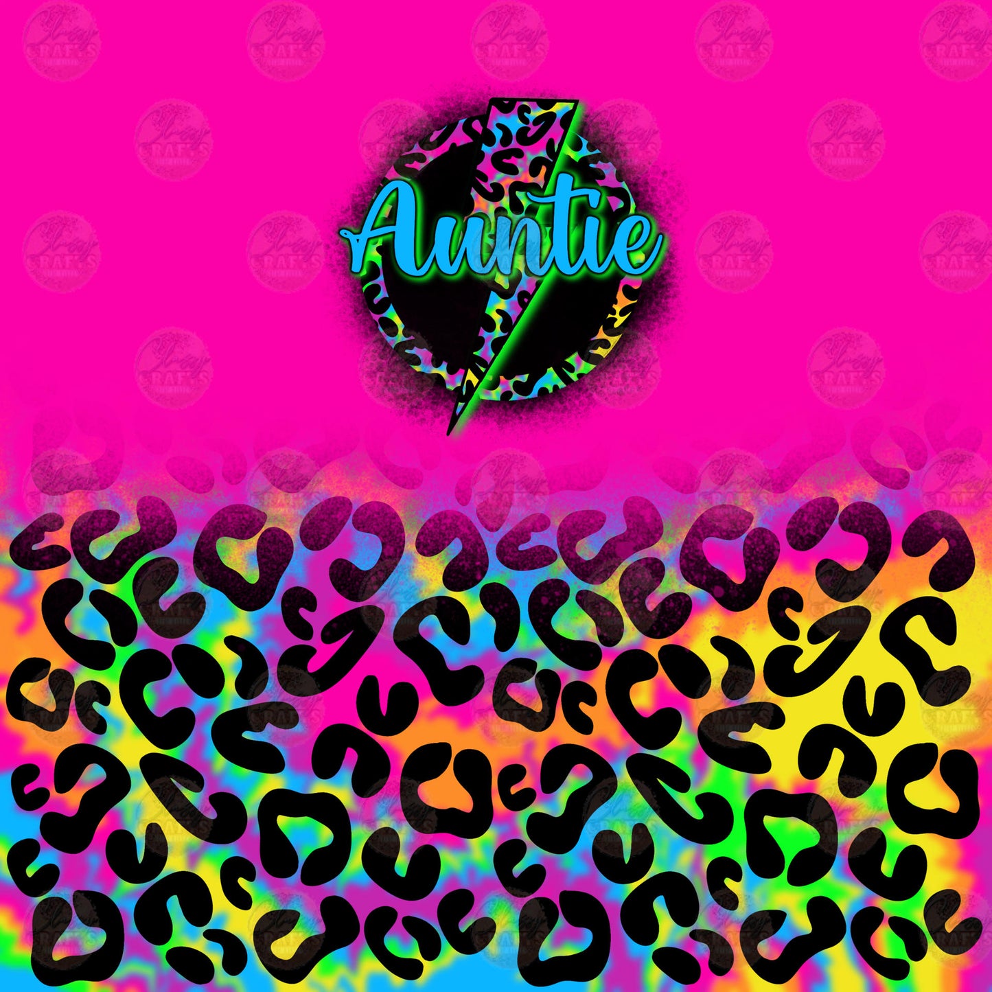 Retro Auntie Neon Tumbler Wrap