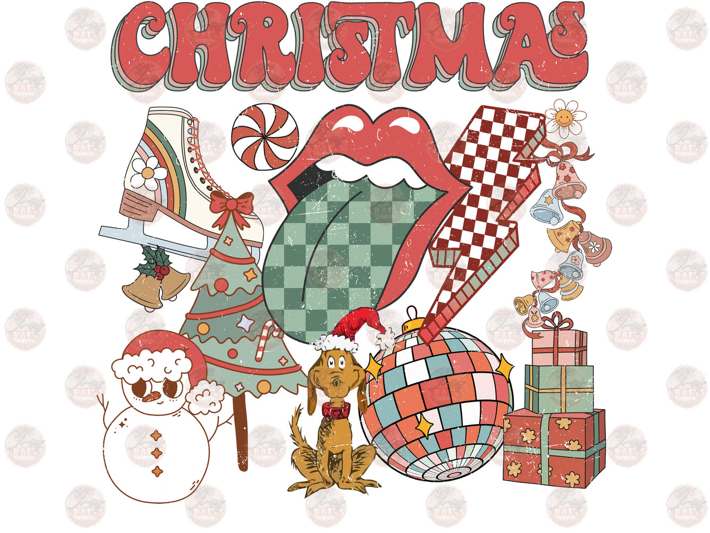 Retro Christmas Collage Transfers