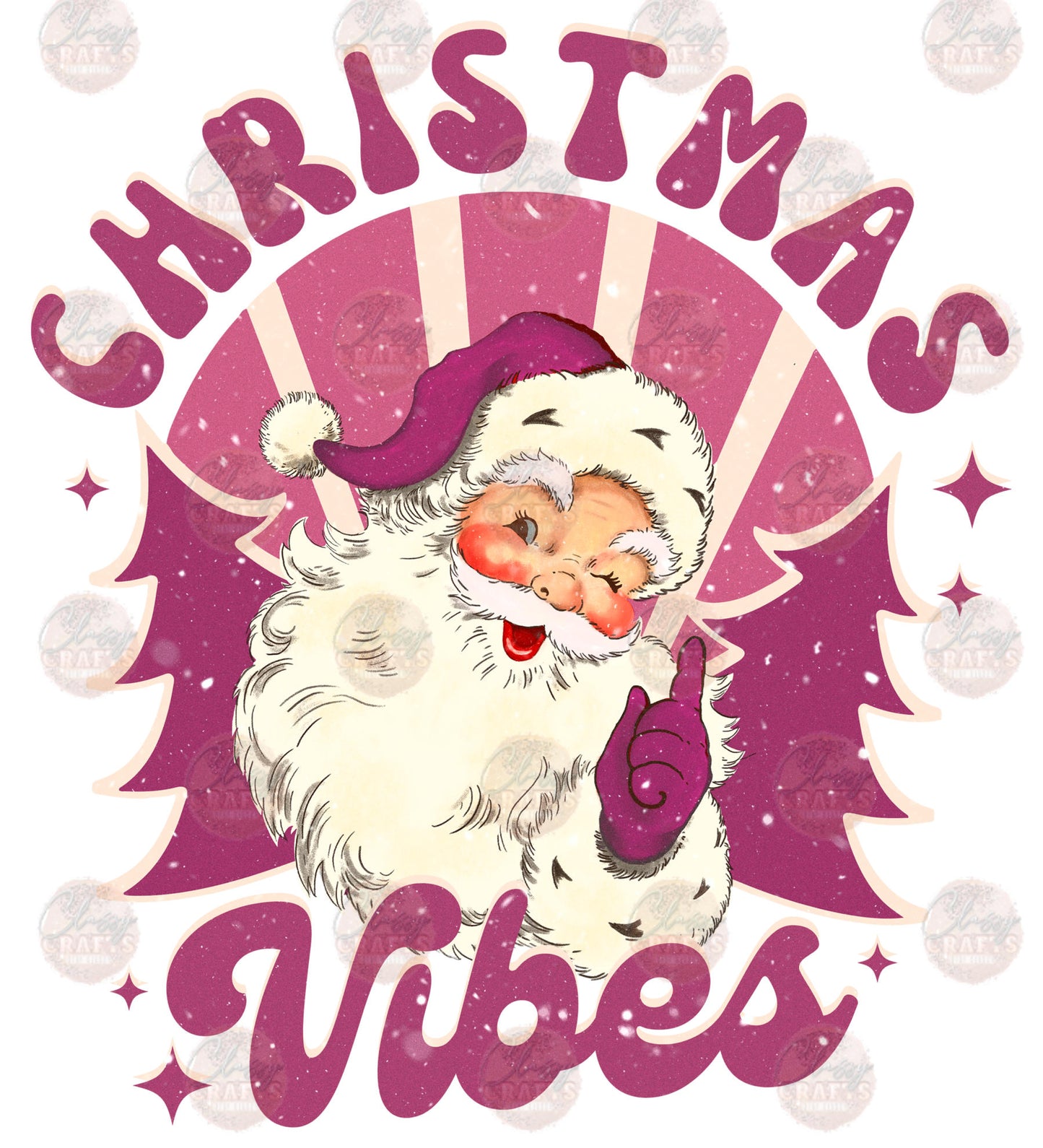 Retro Christmas Santa Vibes Transfer