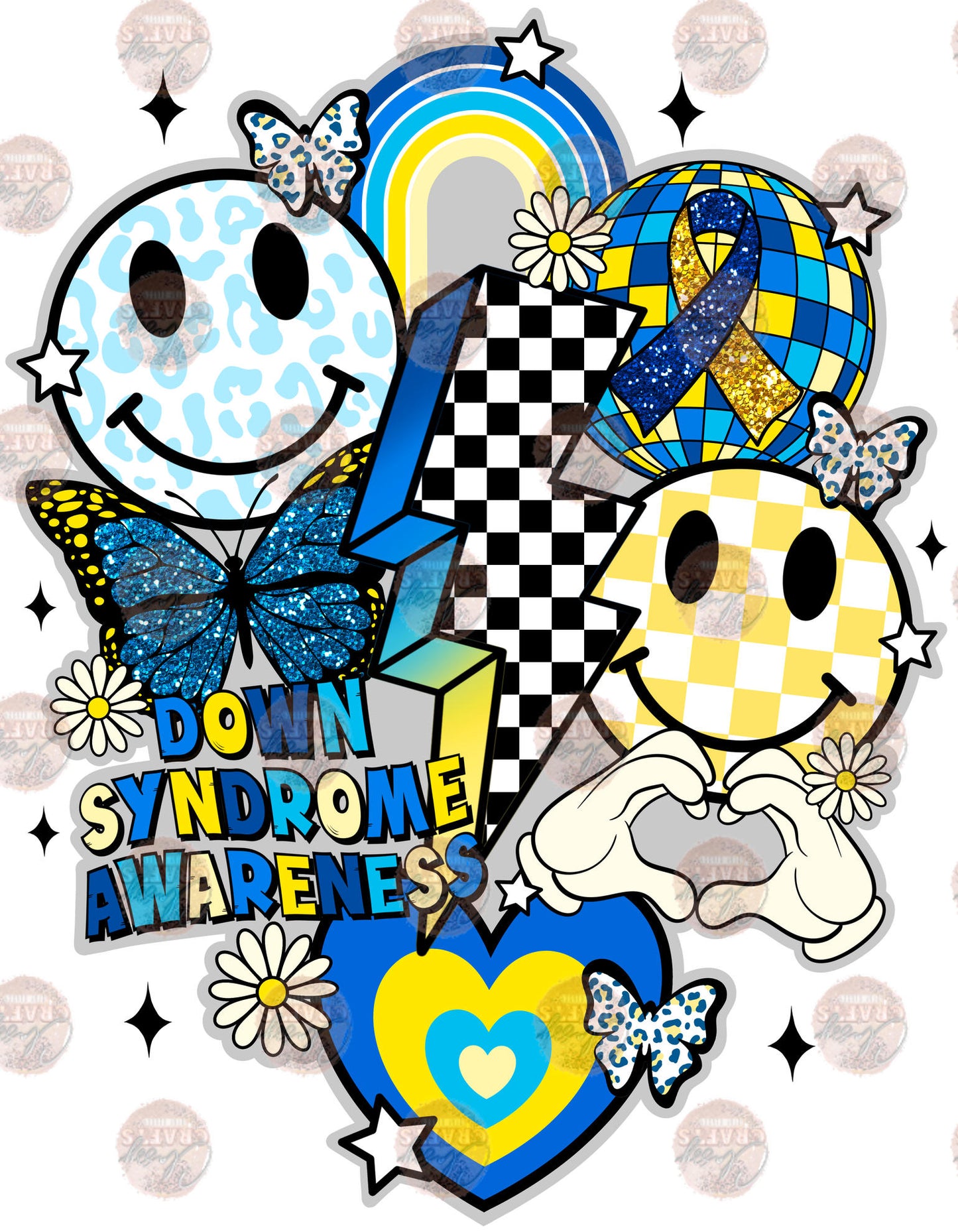 Retro Down Syndrome Collage Transfer